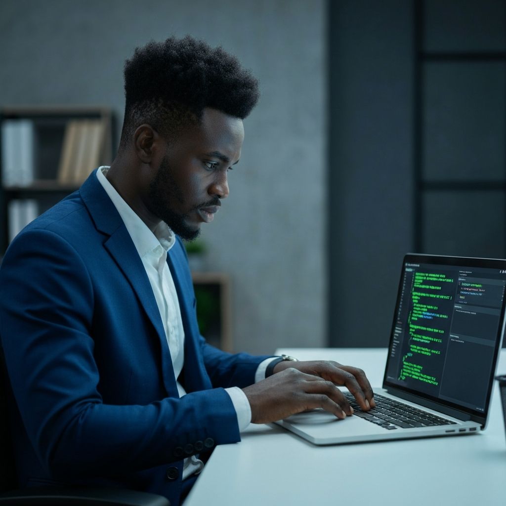 Cybersecurity professional at work